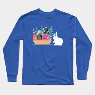 happy easter bunny basket Long Sleeve T-Shirt